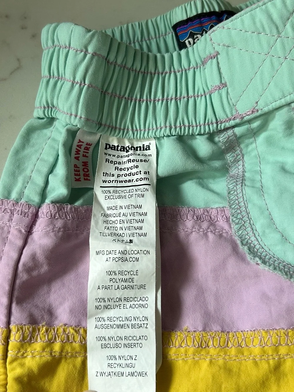 Patagonia Baby Boardshorts Colorblock 6-12 Mos
